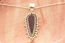 Artie Yellowhorse Genuine Sugilite Sterling Silver Pendant